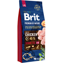 Cibo per cani brit premium by nature senior l+xl (15 kg )