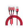 Cavo unitek 3in1, usb-type-c/microusb/lightning, 1.2m, rosso