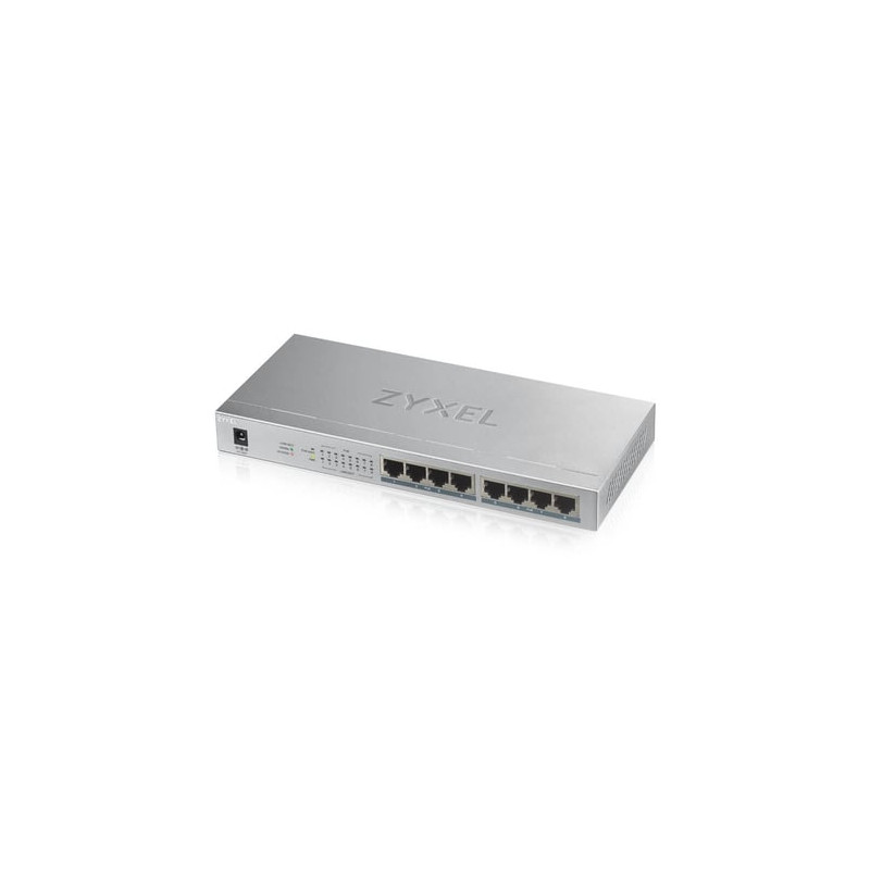 Switch zyxel, 8porte rj-45, 60watt unmanaged [gs1008hp-eu0101f]