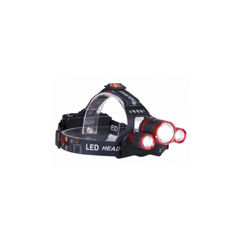 Lampada frontale libox lb0106 led nero/rosso [lb0106]