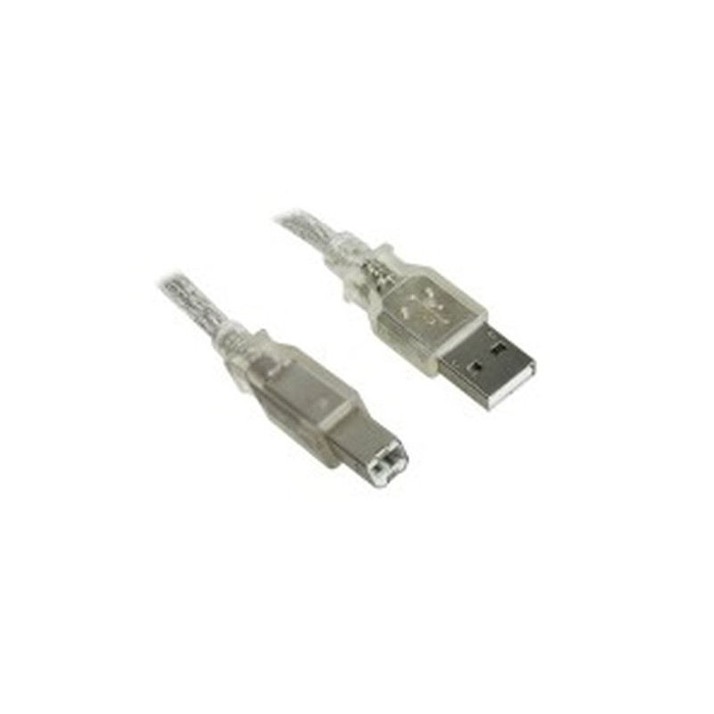 Cavo inline usb 2.0, type-a a type b m/m, trasparente, 1m [34510t]
