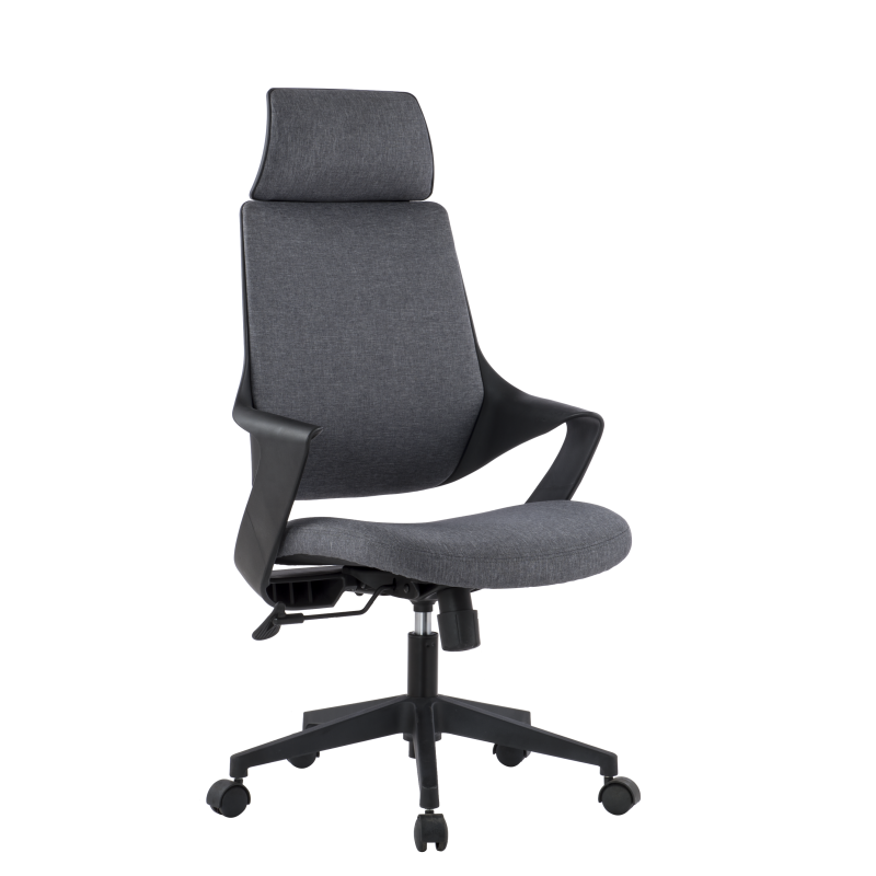 Sedia ufficio techly con schienale alto design moderno grigio