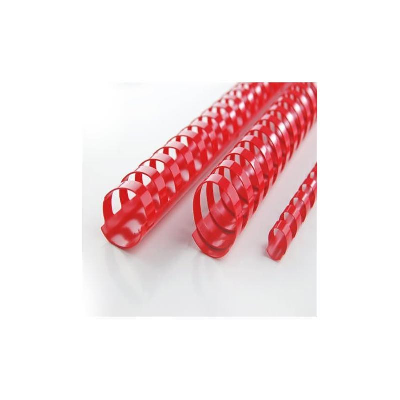 Scatola 100 dorsi spirale 12mm rosso 21 anelli [4028217]