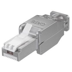 Plug rj45 cat.6 schermato stp tooless con fermacavo