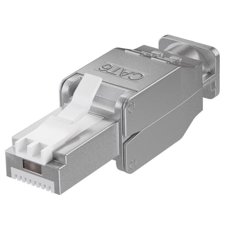 Plug rj45 cat.6 schermato stp tooless con fermacavo