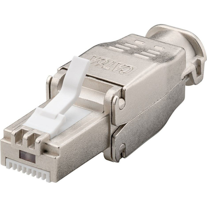 Plug rj45 cat.6a schermato stp tooless con fermacavo