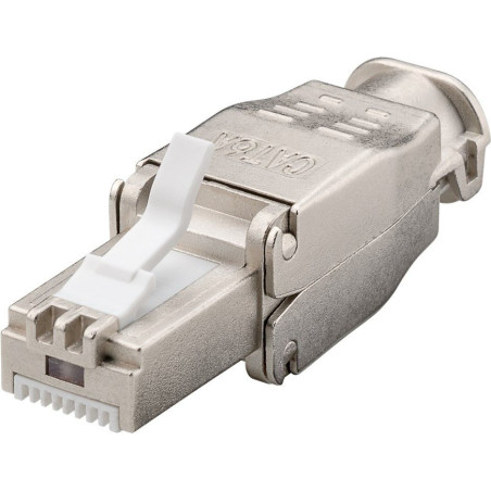 Plug rj45 cat.6a schermato stp tooless con fermacavo
