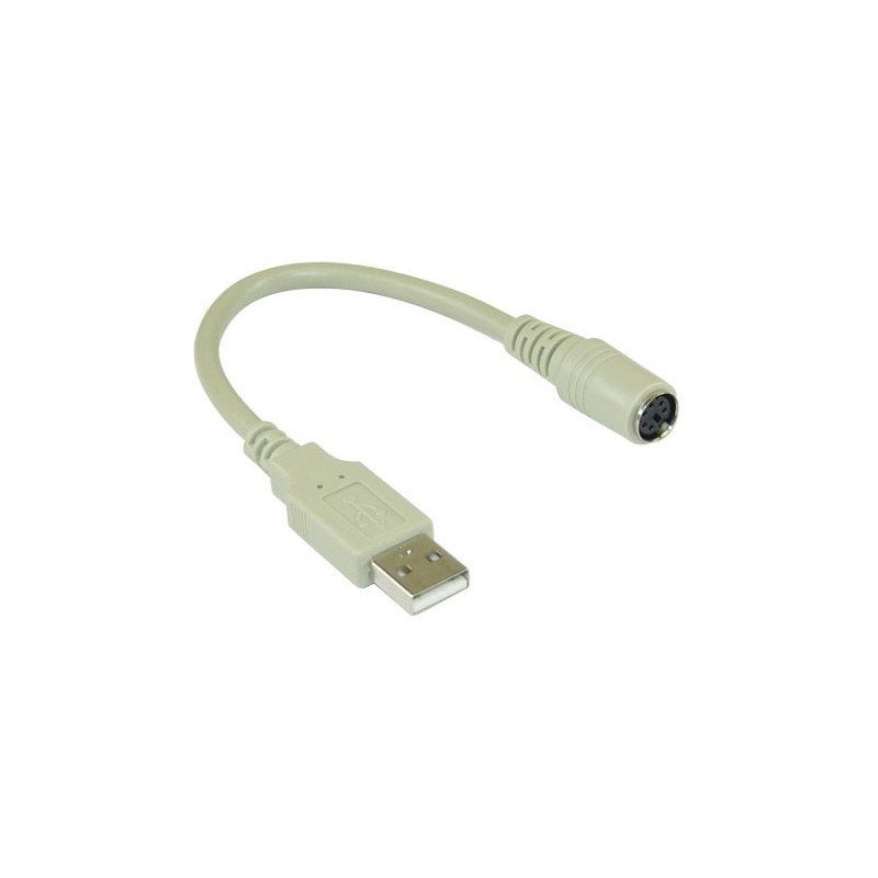 Cavo inline usb-a a ps/2 mini din 6pin m/f 0.2m [33102]