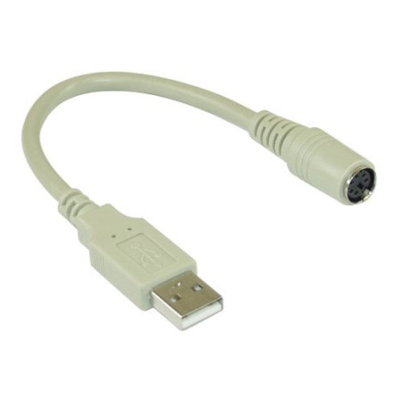 Cavo inline usb-a a ps/2 mini din 6pin m/f 0.2m [33102]