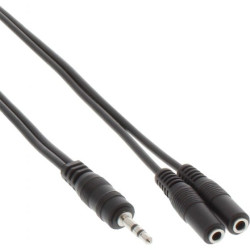 Cavo inline sdoppiatore y, jack 3,5mm m a 2x jack 3,5mm f, stereo,