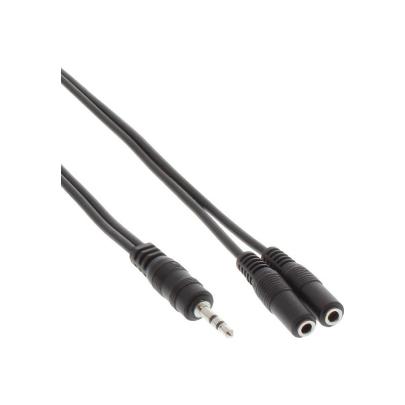 Cavo inline sdoppiatore y, jack 3,5mm m a 2x jack 3,5mm f, stereo,