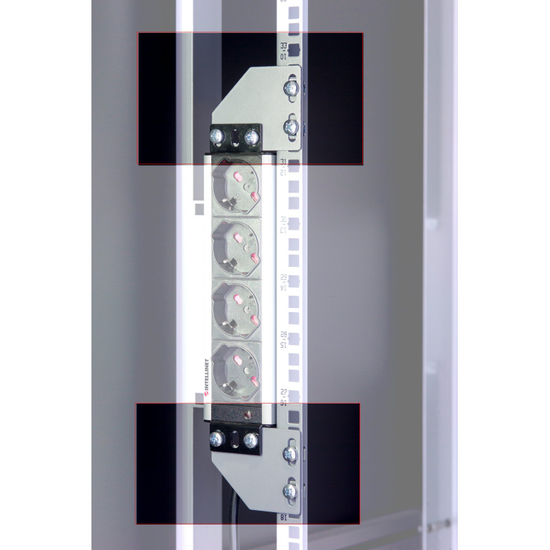 staffe per montaggio verticale su montanti rack techly