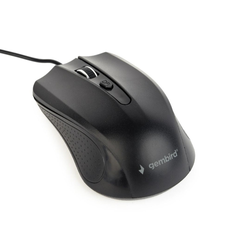 Mouse ottico gembird 1200 dpi, usb, nero, 1.35m [mus-4b-01]
