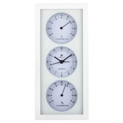 Orologio da parete jm con termometro e igrometro, bianco [ja-7071b]