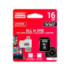 16gb scheda micro sd goodram con adattatore e lettore schede [m1a4-0160r12]