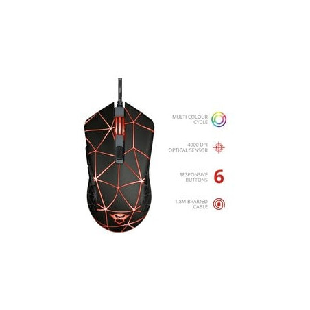 Mouse trust gxt 133 locx 22988 (ottico 4000 dpi nero) [22988]