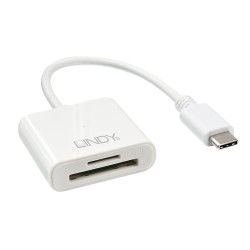 Card reader lindy usb 3.1 c a sd/microsd, 0,1m, bianco [43185]