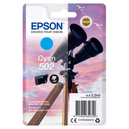 Cartuccia d'inchiostro epson 502 ink sec 3.3ml ciano [c13t02v24020]