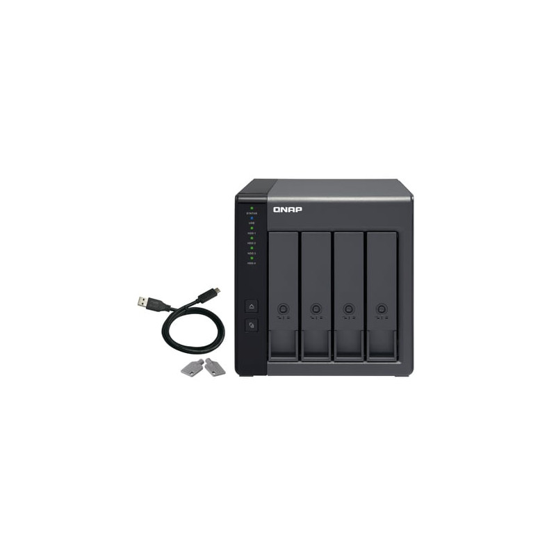Nas qnap tr-004, 4x0hdd, 3,5 sata, con cavo usb-a a usb-c