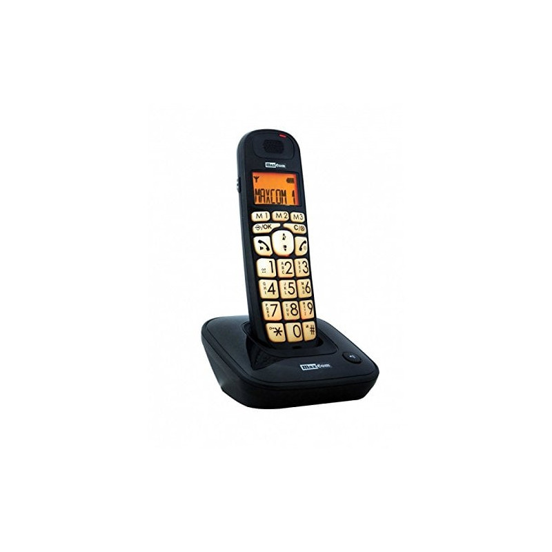 Telefono cordless maxcom mc6800 senior fisso nero [temcomc6800]
