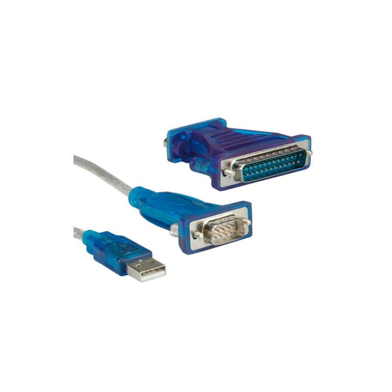 Cavo adattatore value cavo usb a serial+adattatore db9/25 [12.99.1160]