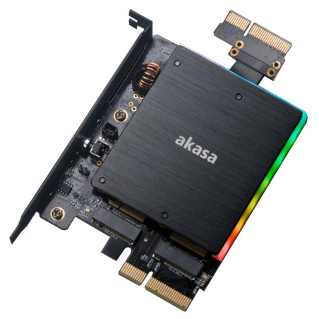 Scheda adattatore akasa con digitale indirizzabile doppio m.2 pci-e