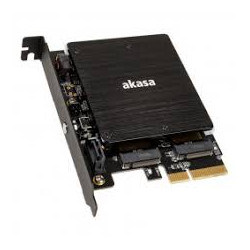 Scheda adattatore akasa m.2 pcie/m.2 sata ssd nero [ak-pccm2p-03]
