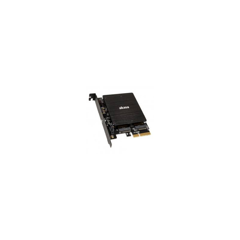 Scheda adattatore akasa m.2 pcie/m.2 sata ssd nero [ak-pccm2p-03]