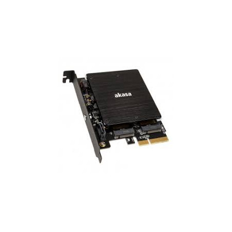 Scheda adattatore akasa m.2 pcie/m.2 sata ssd nero [ak-pccm2p-03]