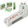 Blocca porte usb verde lindy usb-lock + key [40451]