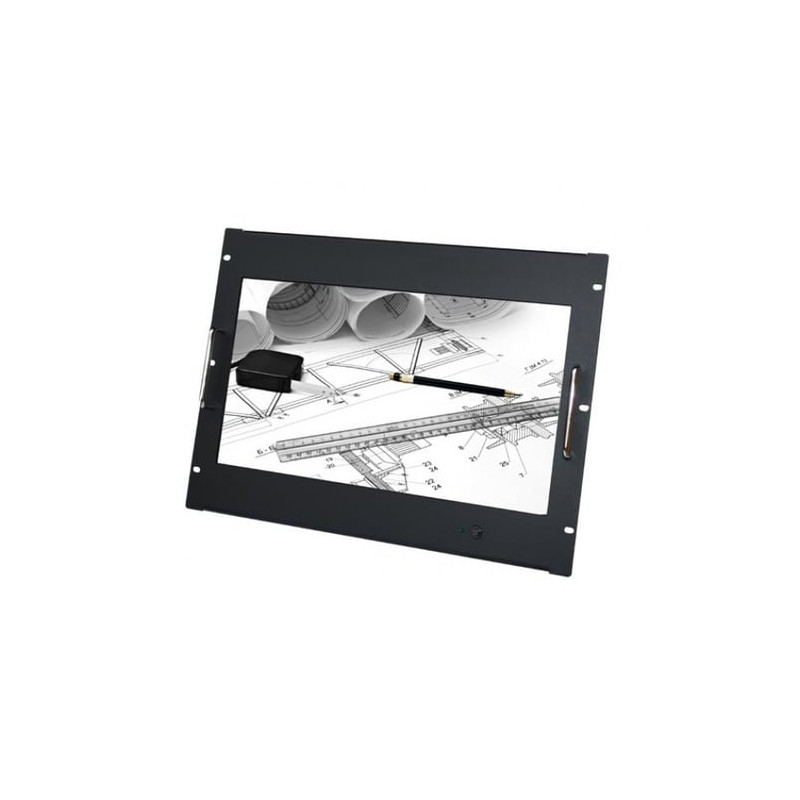 Monitor per armadio rack techly 8u 18,5'' full hd nero