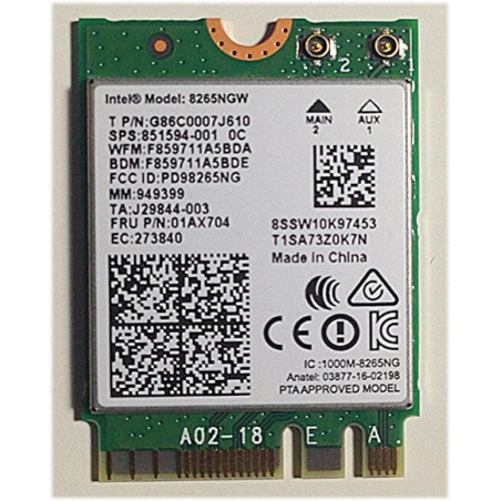 Scheda di rete intel wireless adattatore wlan + bluetooth 5.0 [9560.ngwg.nv]