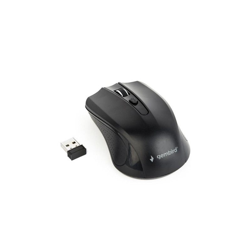 Mouse ottico gembird senza fili, 1600 dpi, nano usb, nero [musw-4b-04]