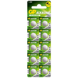 Confezione 10 batterie gp alcaline specialistiche a bottone lr43