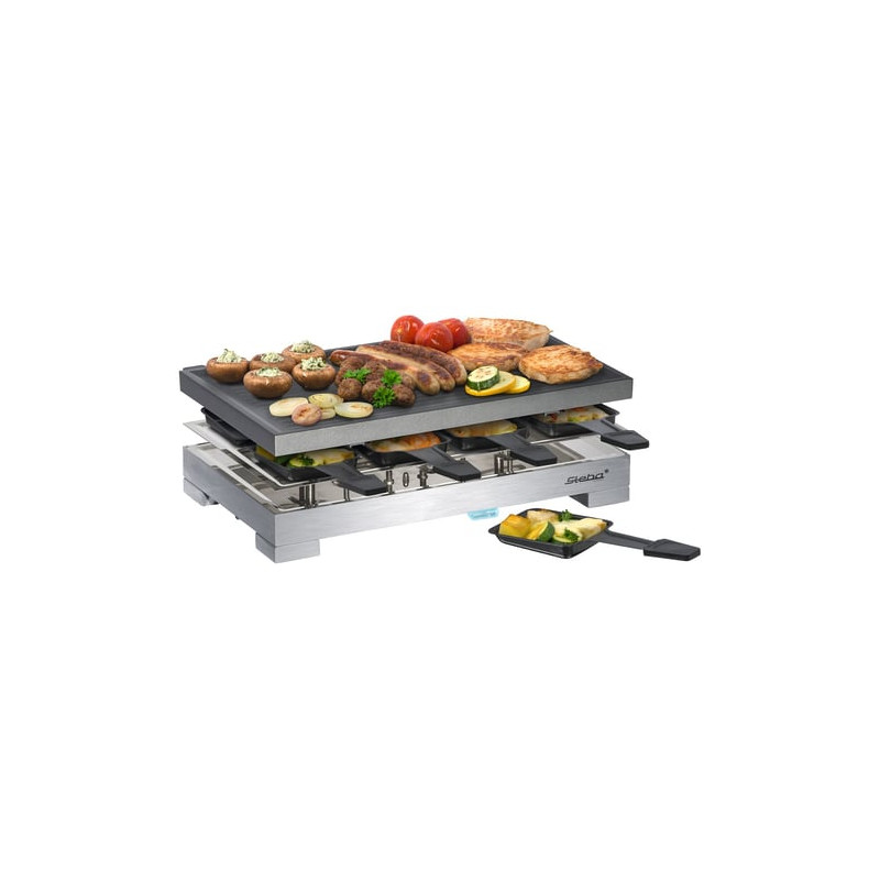 Macchina per raclette steba premium cast rc 68 1200w acciaio inossidabile/nero