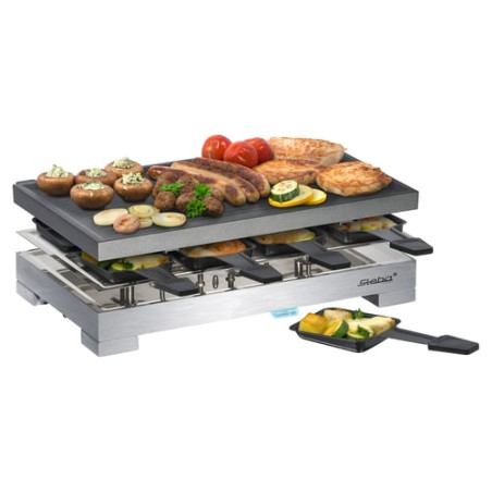 Macchina per raclette steba premium cast rc 68 1200w acciaio inossidabile/nero