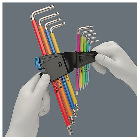 Kit di chiavi a brugola wera 3967/9 tx sxl multicolour hf stainl