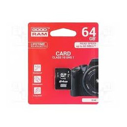 64gb scheda micro sdhc goodram cl10 + adattatore + lettore di schede