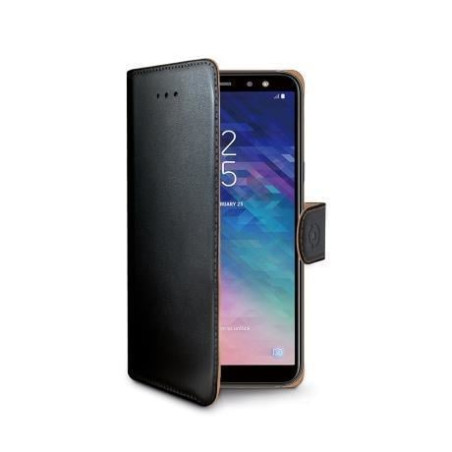 Custodia celly wally per samsung galaxy a6 (2018) nero [wally737]