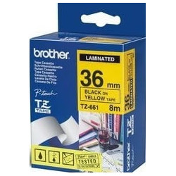 Nastro brother tz-e661 36mmx8mt nero/giallo [tz-e661]