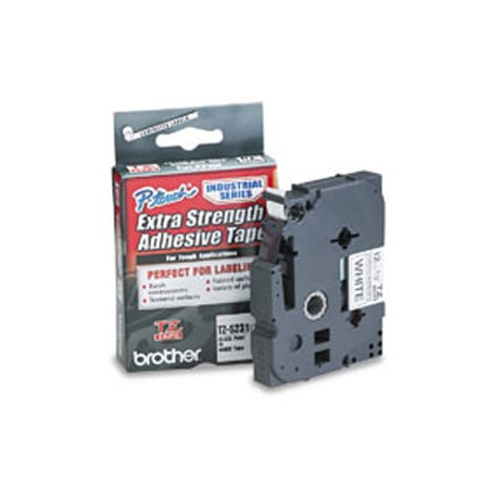 Nastro brother tze s231 12mmx8mt nero/bianco laminato con adesivo