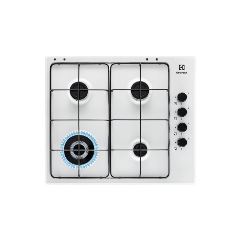 Piano cottura a gas electrolux egs6414w con 4 fuochi a gas e comandi