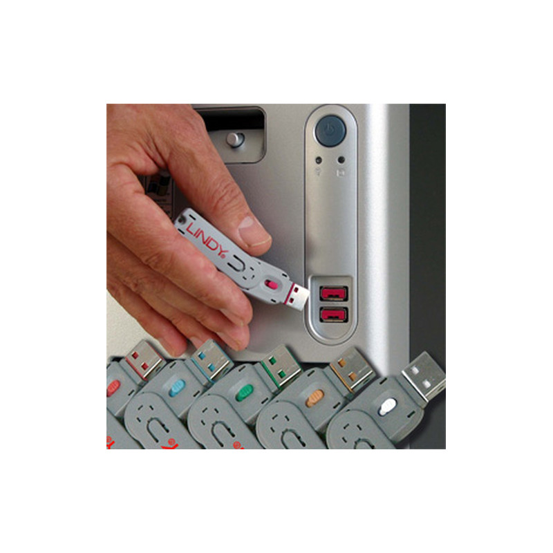 Blocca porte usb lindy arancione [40453]