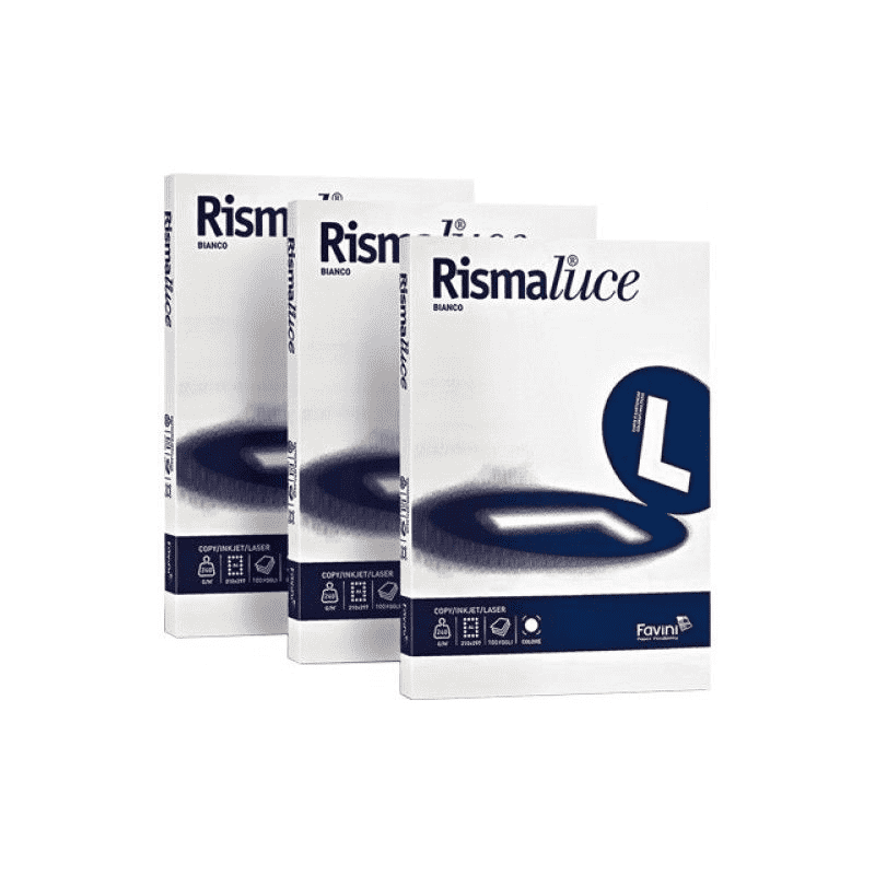 Carta in risma cartotecnica favini rismaluce a3 170gr 150ff bianco