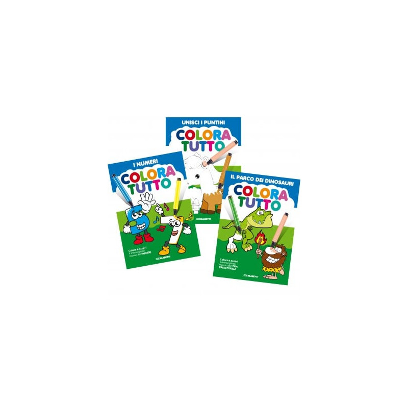 Album da colorare - linea 2 'dinosauri, numeri, unisci i