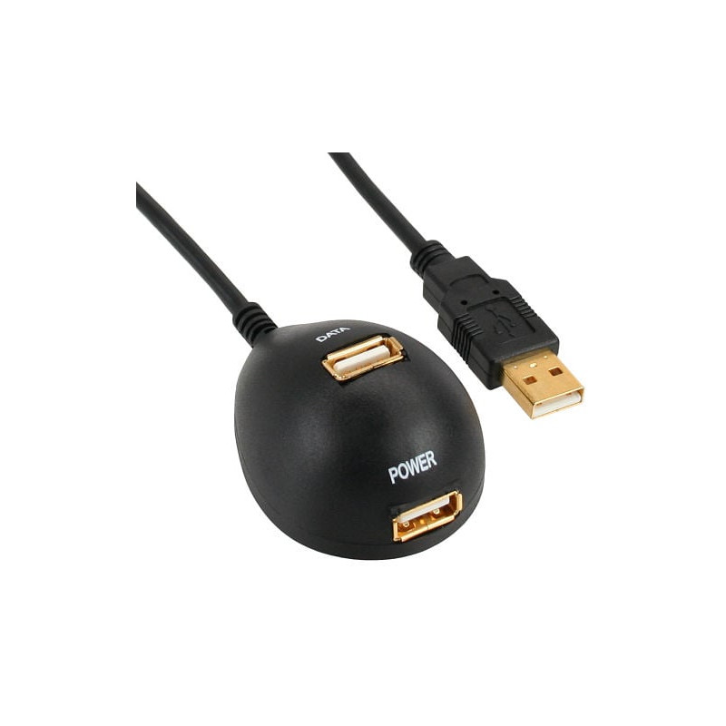 Cavo inline usb 2.0, prolunga, type a, m/f, nero 2m [34652]