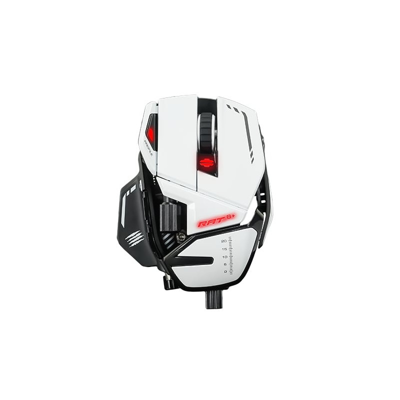 Mouse gaming mad catz r.a.t. 8+ bianco [mr05dcinwh000-0]