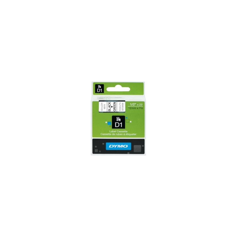 nastro dymo tipo d1 (12mmx7m) nero/verde 450190 [s0720590]