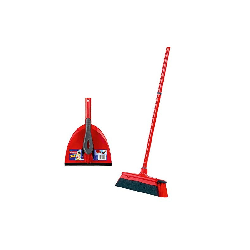Scopa vileda 2in1 duactiva con paletta nero/rosso [152196]