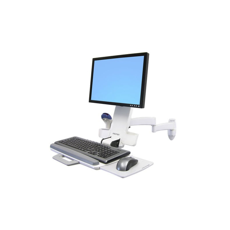 Supporto monitor e tastiera ergotron serie 200 a muro bianco [45-230-216]